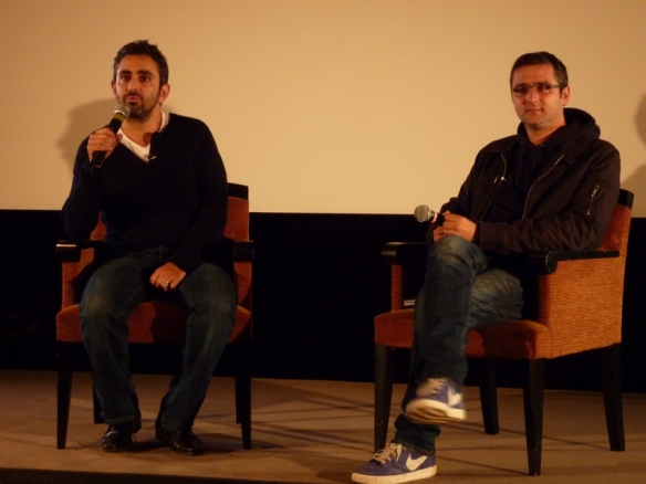Eric Toledano et Olivier Nakache (réalisateurs du film) lors de la projection privée "Intouchables" organisée chez Canal +